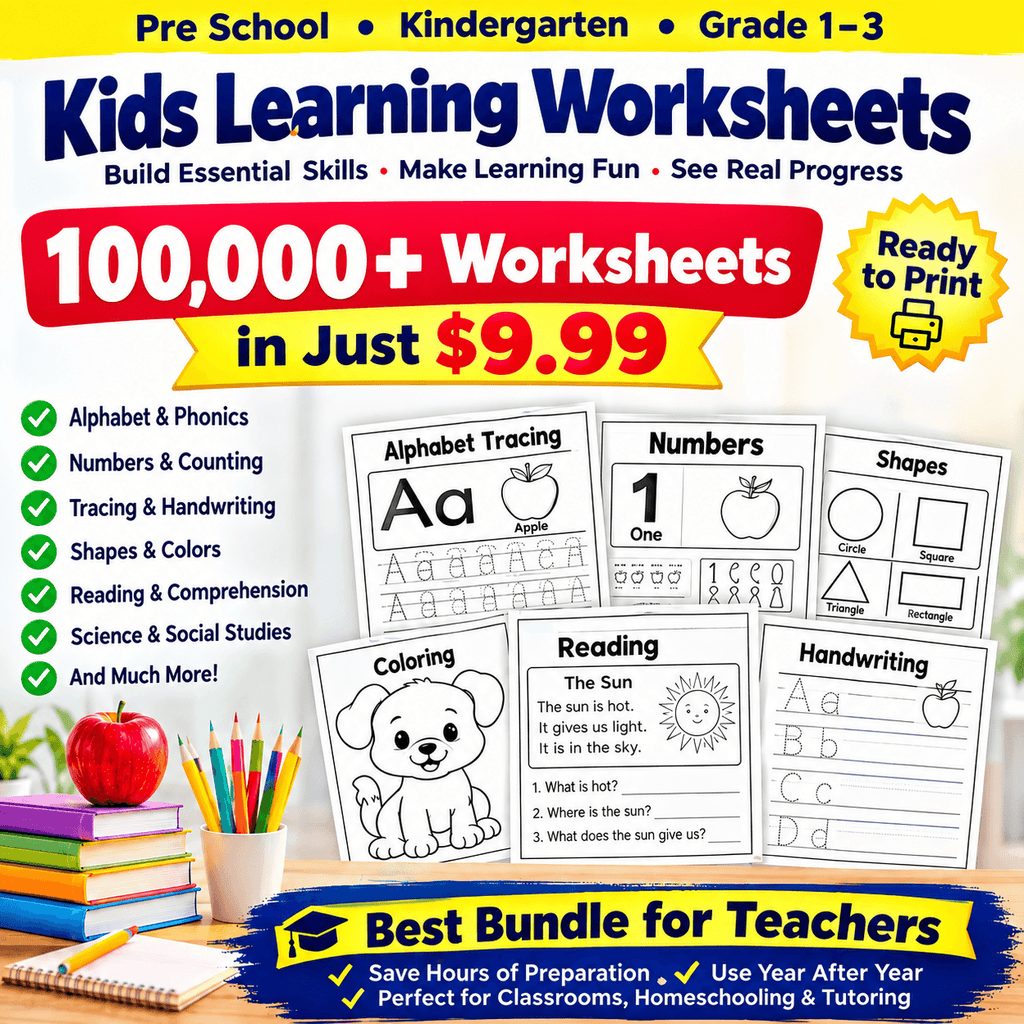 All in One Kids Bundle Pre-K to 3rd Grade