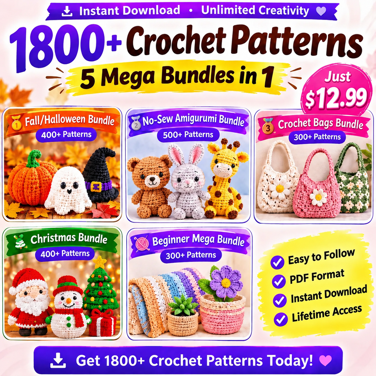 The Complete Crochet Pattern Vault – 18,00+ Designs