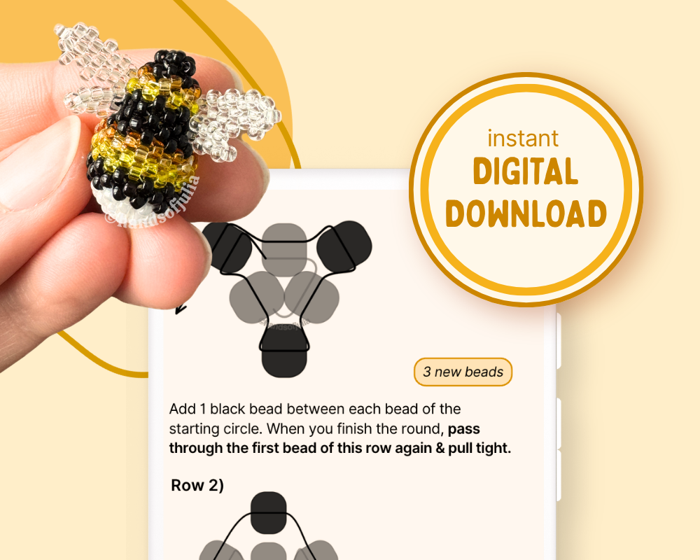 🐝 3D Beaded Bumblebee PDF Pattern