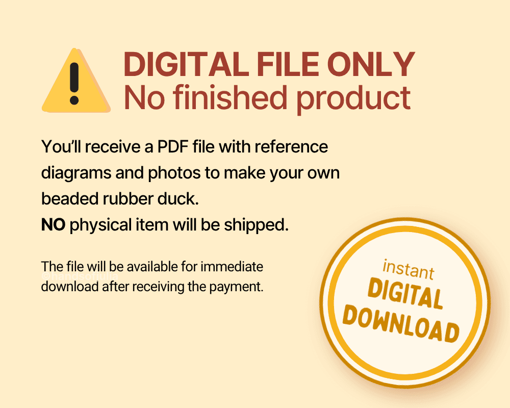 🐤 3D Beaded Rubber Duck PDF Pattern