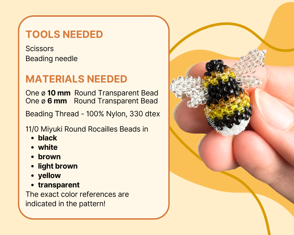 🐝 3D Beaded Bumblebee PDF Pattern