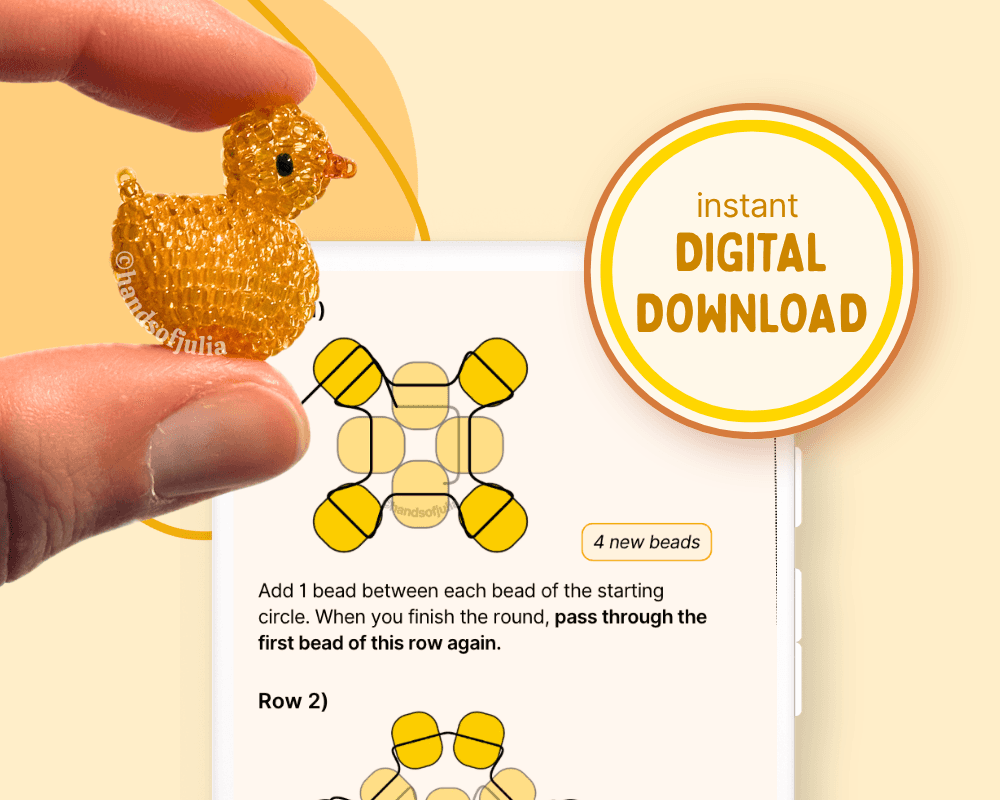 🐤 3D Beaded Rubber Duck PDF Pattern