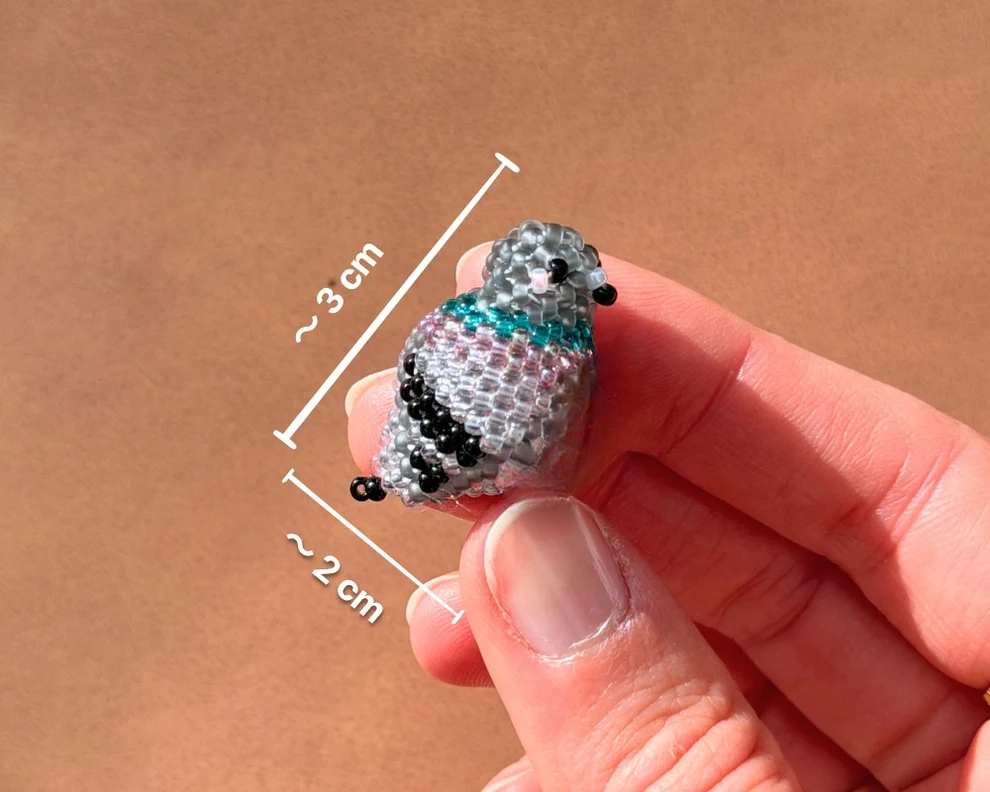 🐦 3D Beaded Pigeon PDF Pattern
