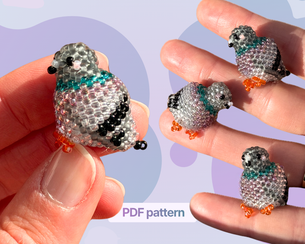 🐦 3D Beaded Pigeon PDF Pattern